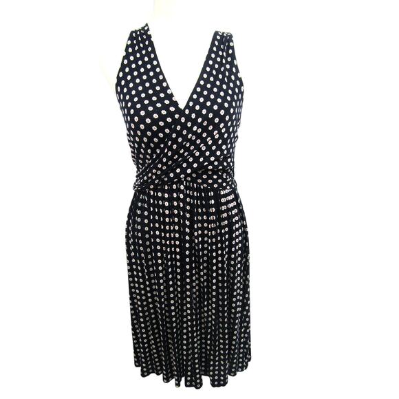 LOFT Blue Dress Rayon Floral Faux Wrap Boho Flowy Y2K 90s Romantic Whimsical - Picture 1 of 10